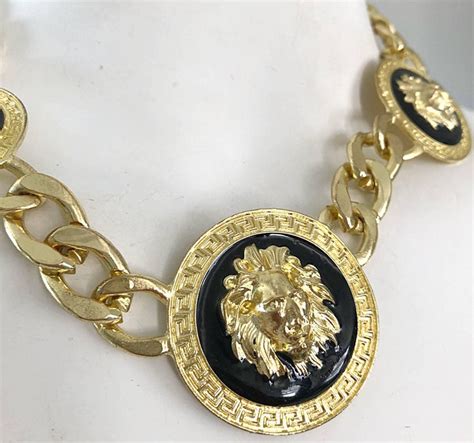 vintage 1960 versace medusa head gold bracelet|versace medusa choker necklace.